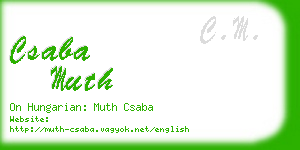 csaba muth business card